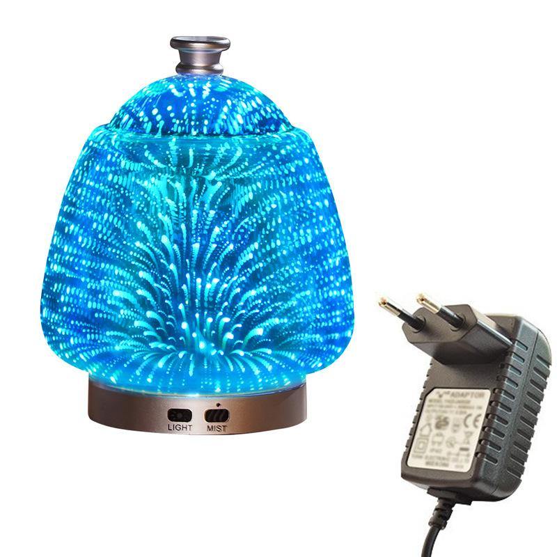 Colorful 3D Fireworks Glass Ultrasonic Essential Oil Aromatherapy Lamp - MRSLM