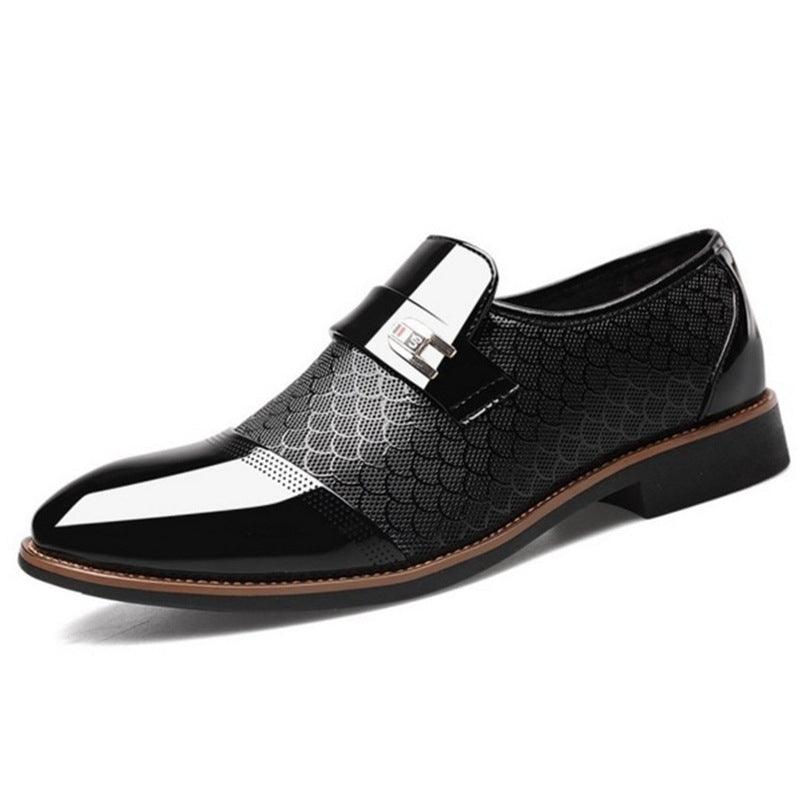 New Embossed Men's Leather Loafers - Stylish Artificial PU Leather Shoes