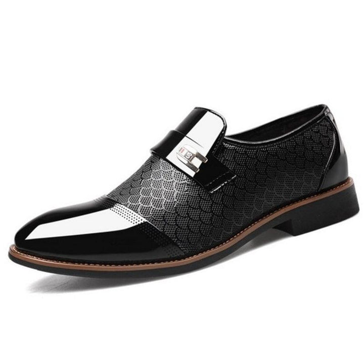 New Embossed Men's Leather Loafers - Stylish Artificial PU Leather Shoes