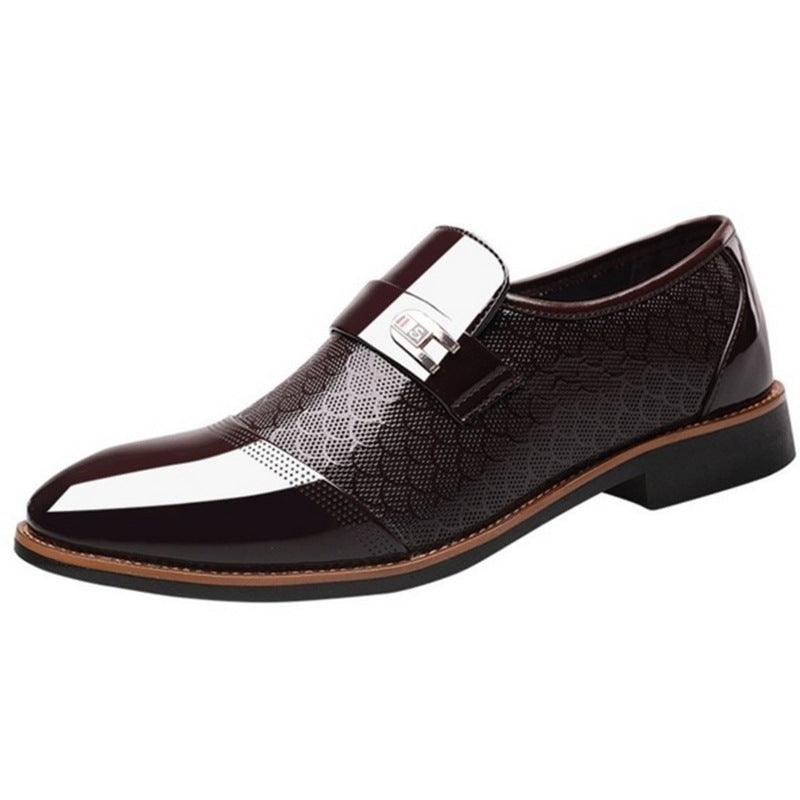 New Embossed Men's Leather Loafers - Stylish Artificial PU Leather Shoes