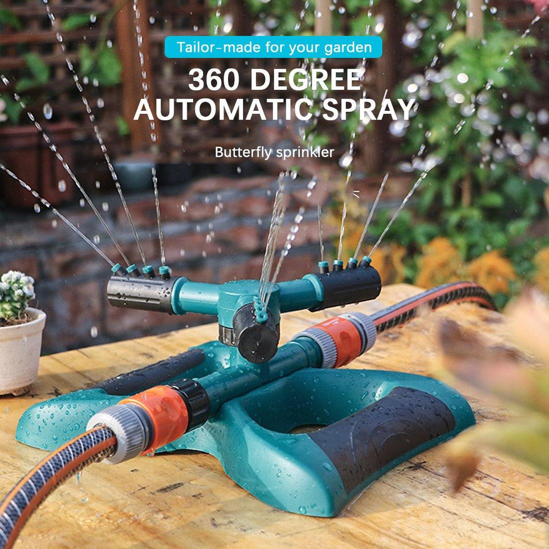 360 Degree Automatic Garden Sprinklers Watering Grass Lawn Rotary Nozzle (Blue)