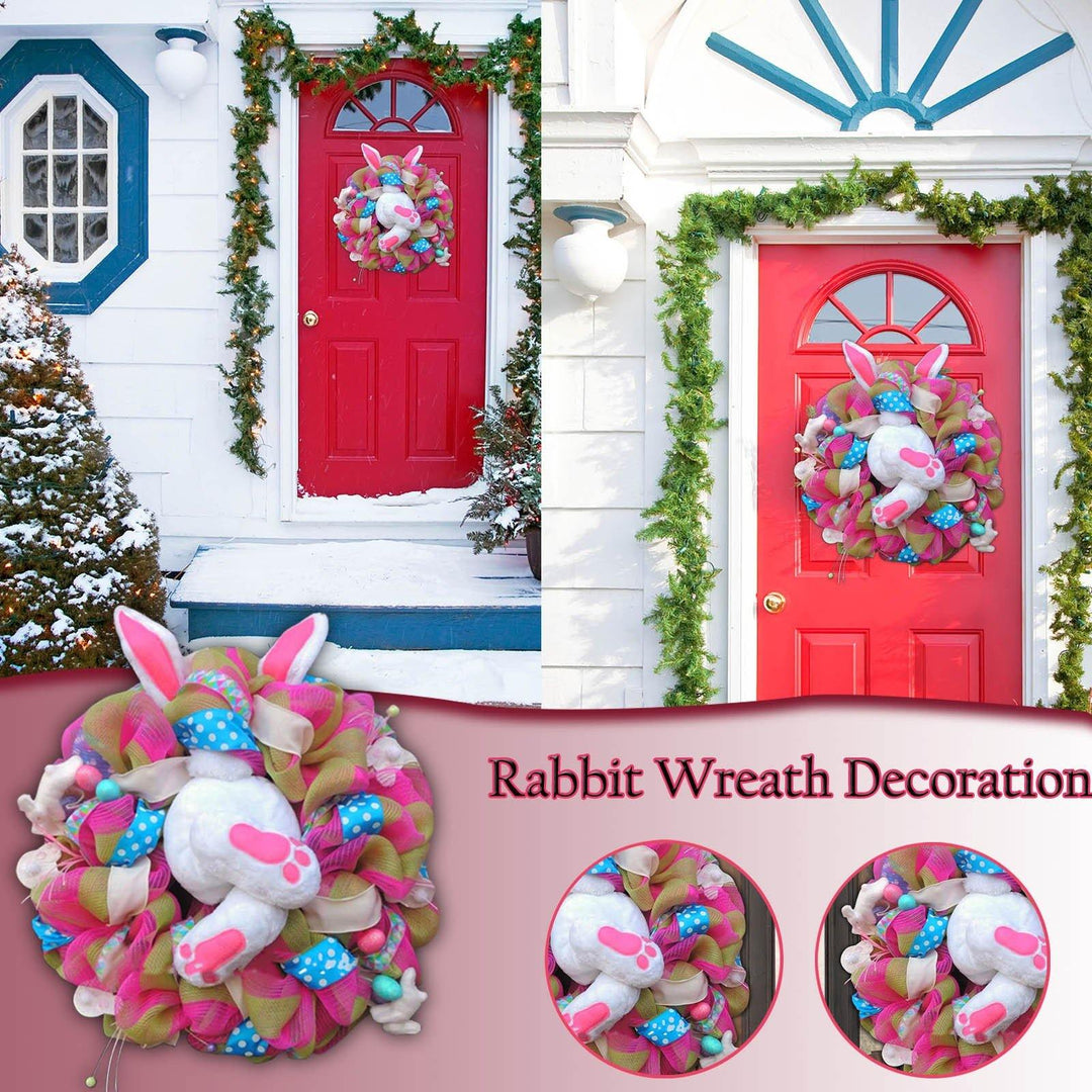 Cute Easter Decoration Rabbit Wreath Lovely Faceless Doll Easter Thief Bunny Butt And Ears Cartoon Rabbits