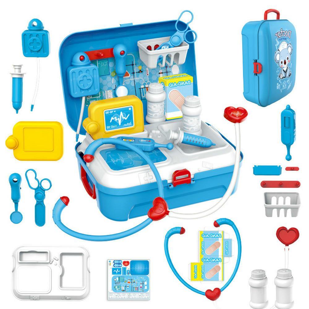 17PCS Children Pretend Play Doctor Toy Set (Medical backpack)