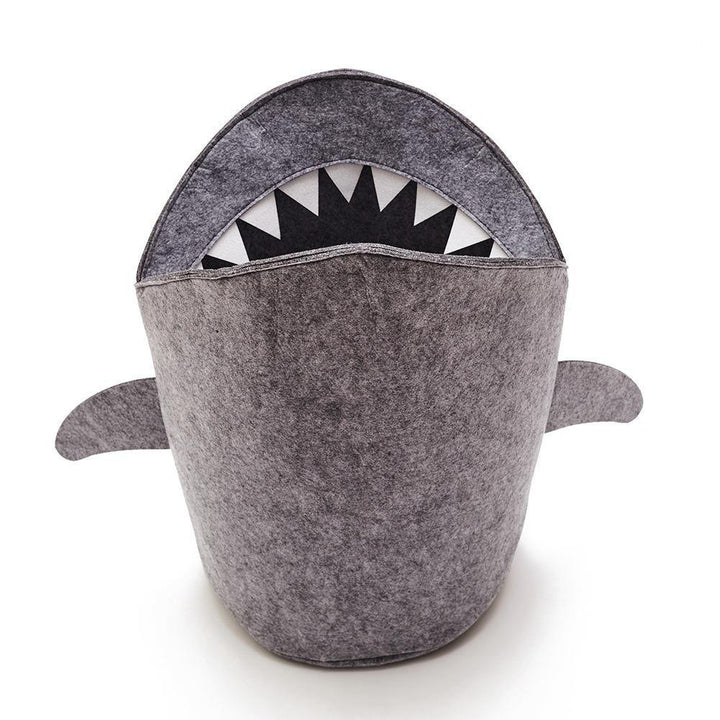 Cute Shark Shaped Kids Toy Storage Basket Multi-Functional Premium Felt Home Laundry for Baby Toys and Clothing