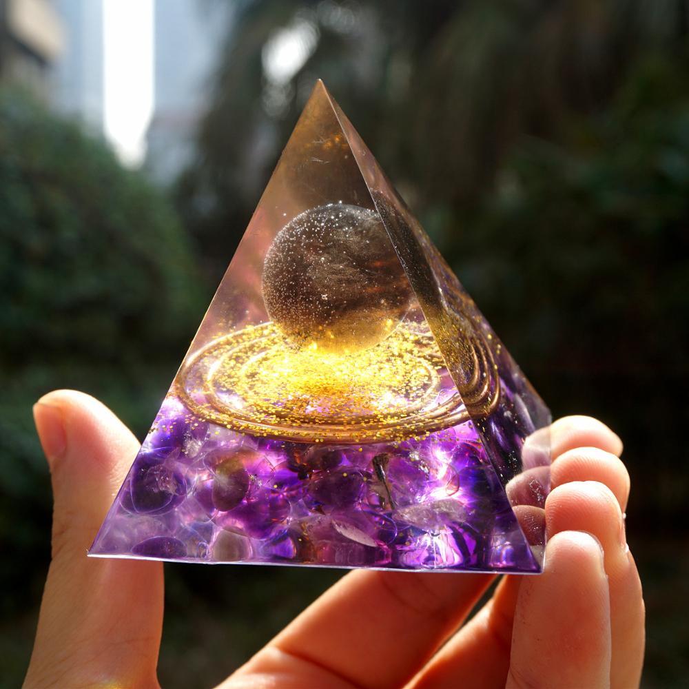 Smoked Crystal Ball ornaments Natural Crystal Gravel Energy Tower