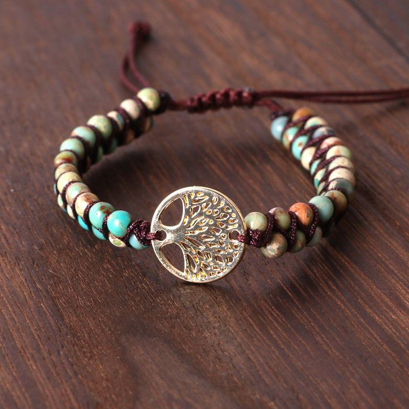 Natural Agate Beads, Hand-woven Yoga Friendship Lover Bracelet