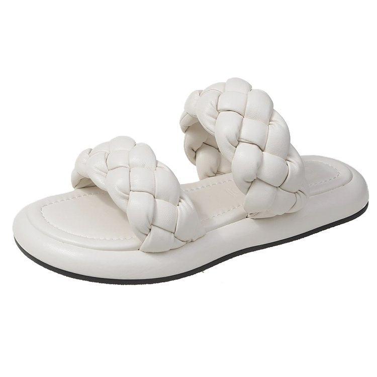 Net Celebrity All-Match Flat Sponge Cake Sandals