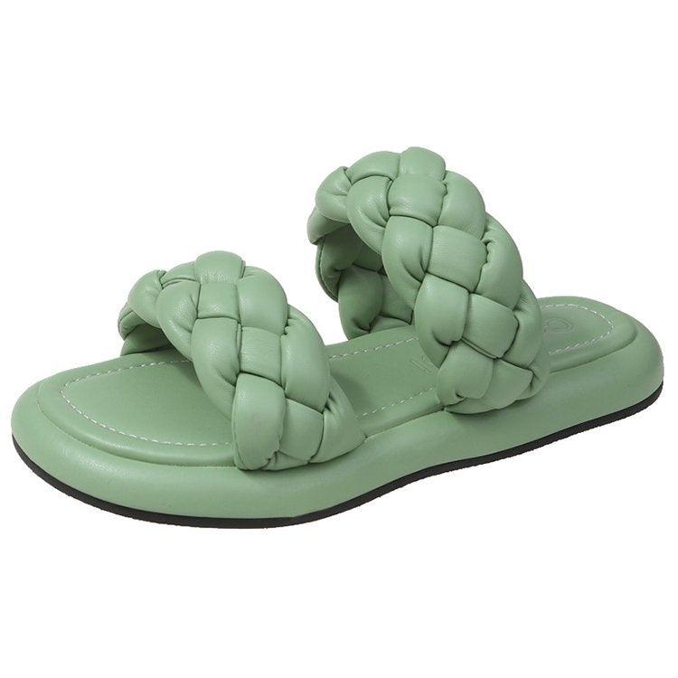 Net Celebrity All-Match Flat Sponge Cake Sandals