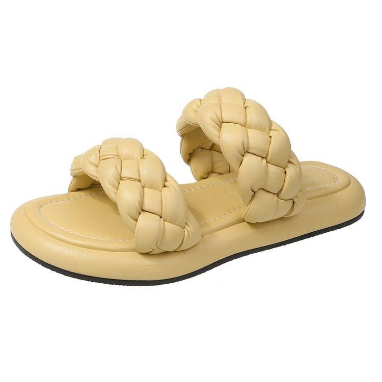 Net Celebrity All-Match Flat Sponge Cake Sandals