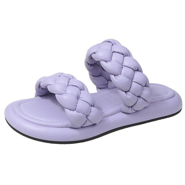 Net Celebrity All-Match Flat Sponge Cake Sandals