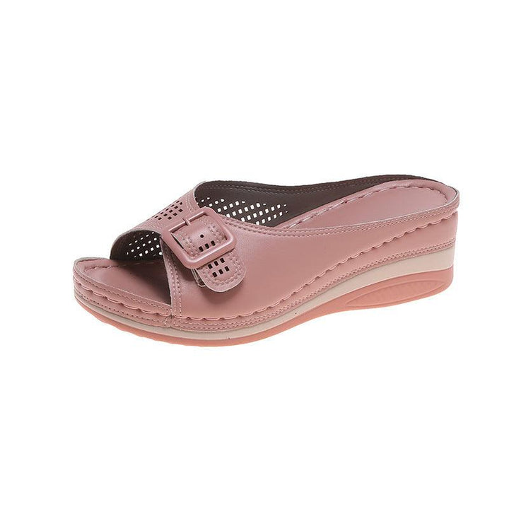 Women Wear Casual Fashion Sandals And Slippers With Thick-soled Slope Heel