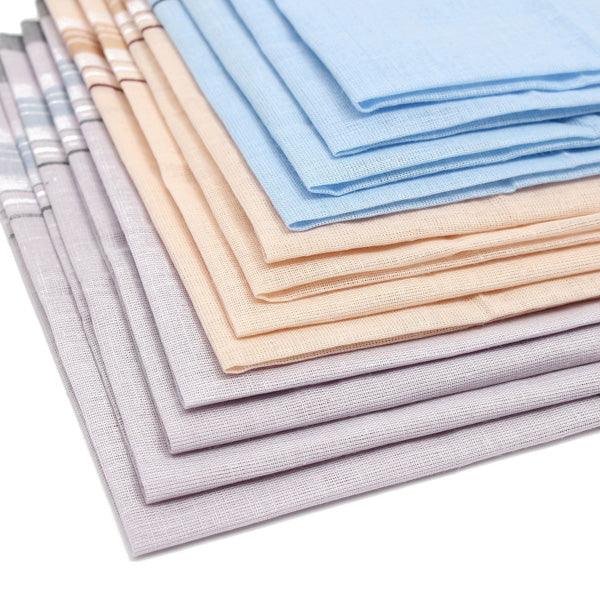 12Pcs Cotton Men Pocket Handkerchief Square Hanky For Wedding Party