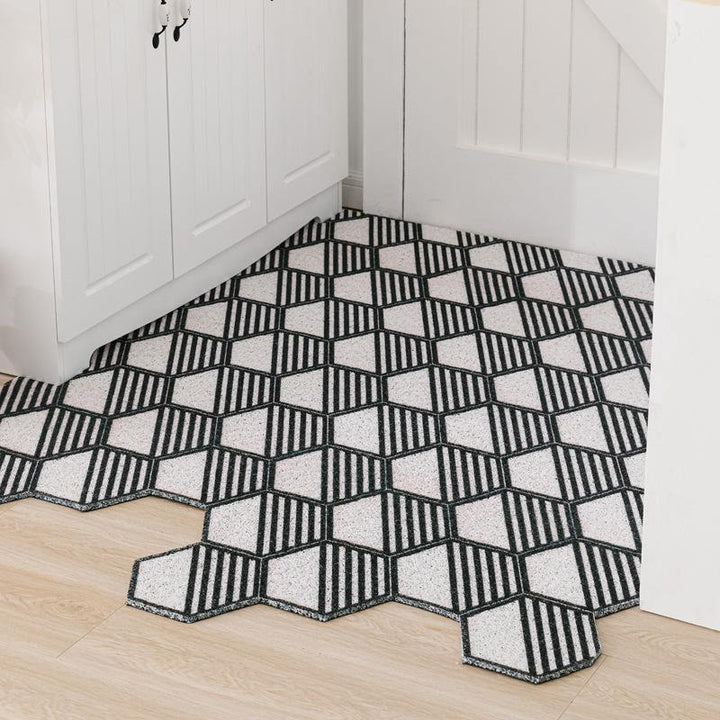 Non-slip Washable Hexagon Printed Custom Cut Doormat Carpet - MRSLM