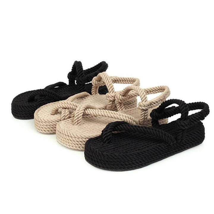 Flat Bottom Fisherman Straw Braided Toe Women's Shoes: Comfort and Style Combined