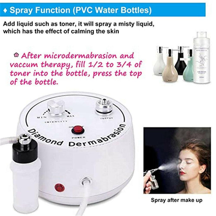 3 in 1 Diamond Microdermabrasion Dermabrasion Machine Facial Beauty Equipment for Skin Peeling Rejuvenation Lifting Tightening Beauty Device Suction Power 0-55cmHg