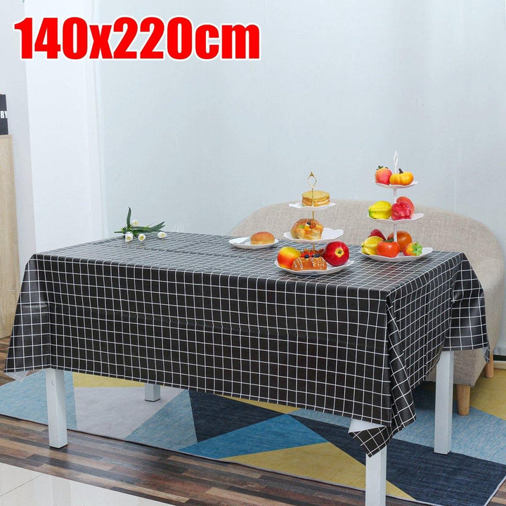 1 PCS Table Cloth Linen Tablecloth Dust proof Rectangle Table Cover Slip Resistant Simple Plaid Table Cover 140x220cm