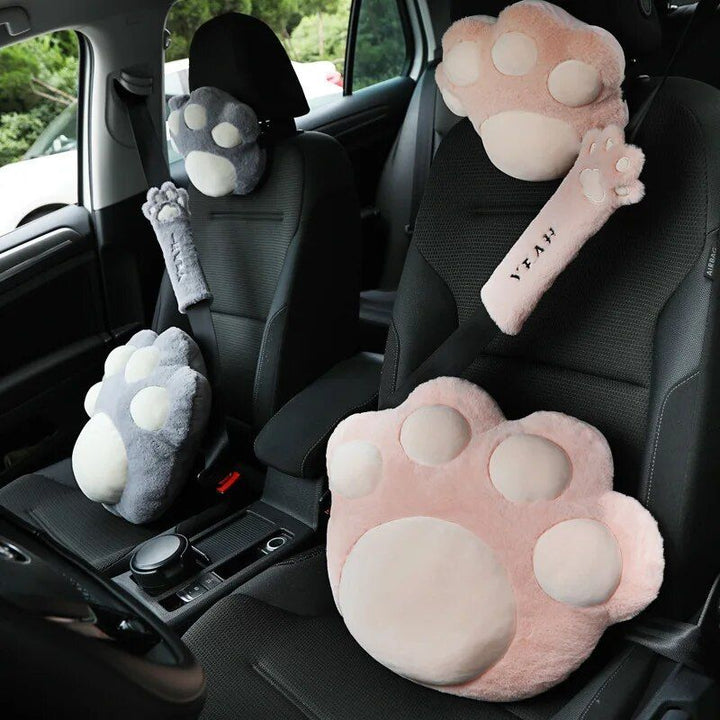 Soft Velvet Cat Paw Seat Belt Cover