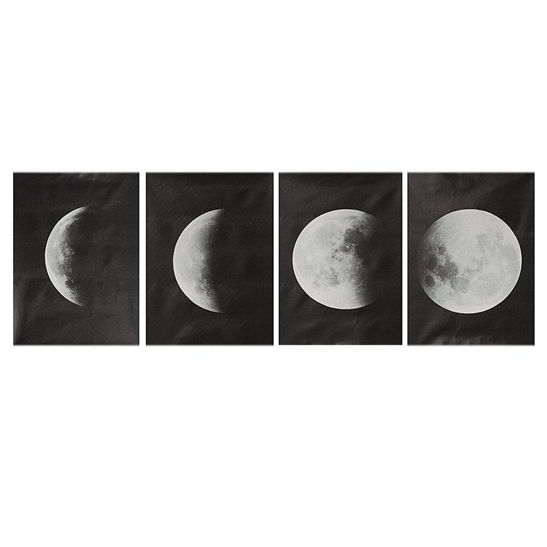 4Pcs/Set Moon Wall Decor Poster Art Print Canva Wall Picture Home Decorations - MRSLM