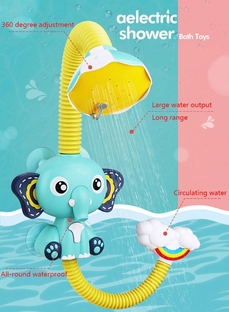 Bath Toys Baby Water Game Elephant Model Faucet Shower Electric Water Spray Toy For Kids Swimming Bathroom Baby Toys