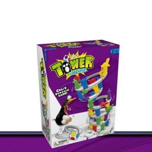 Penguin Tower Collapse Desktop Game Balance Toy Challenge Tower (As picture) - MRSLM