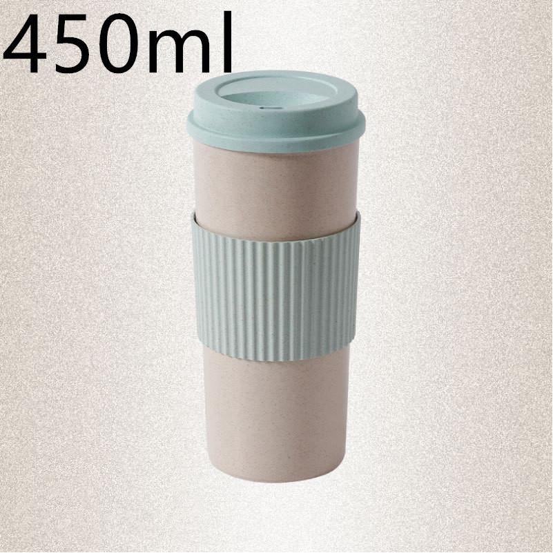 Reusable Coffee Tea Cup Random Color Wheat Straw Mug Coffee Cup with Lid Home Outdoor Water Bottle Travel Insulated Cup - MRSLM