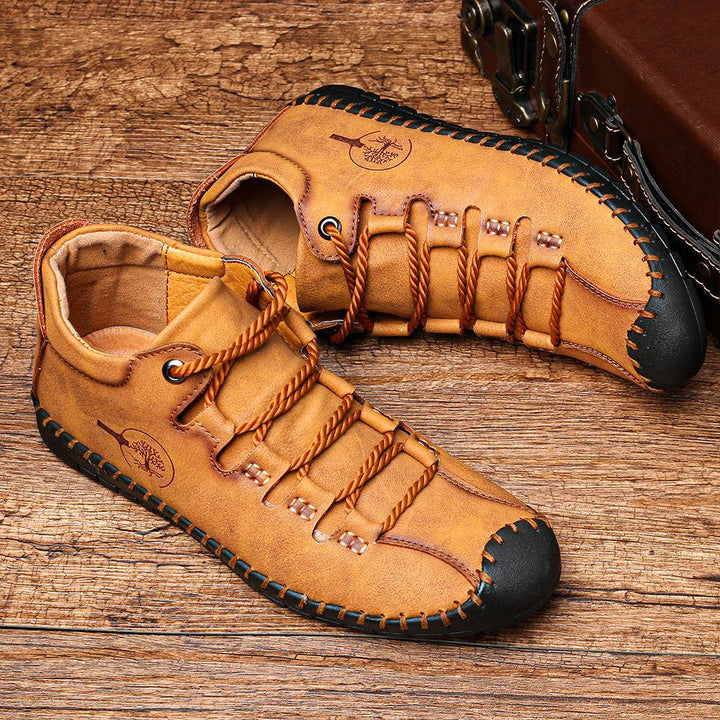 Menico Microfiber Leather Casual Hand Stitching Soft Business Ankle Boots