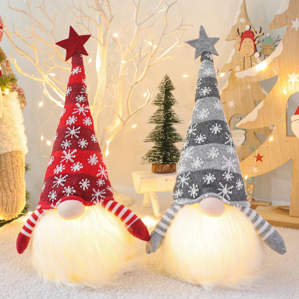 Christmas Decoration Glowing Dwarf Plush Doll Ornaments Children's Gifts Faceless Rudolph