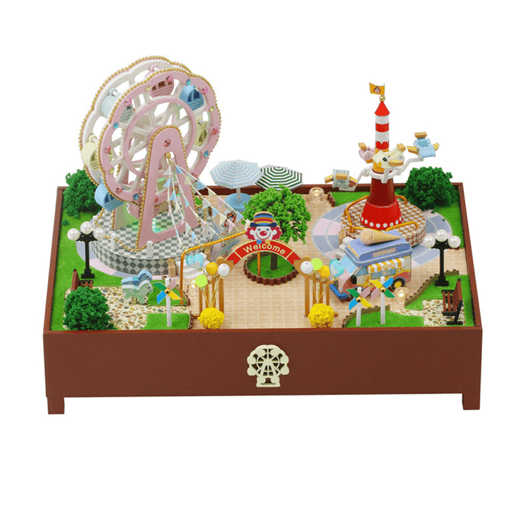 3D Miniature Furniture Kit with Music and Rotating Ferris Wheel - Ideal Puzzle Toy for Kids and Adults