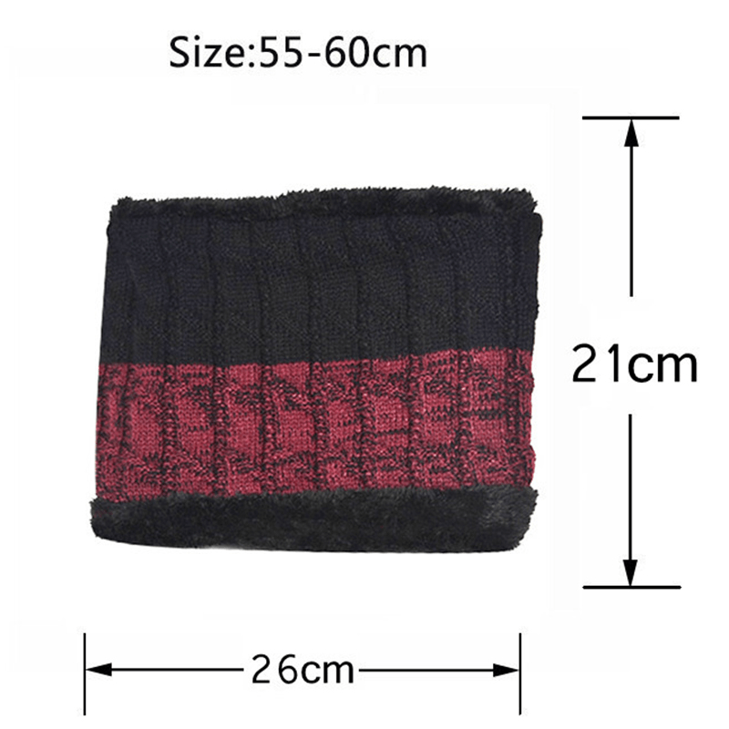 Unisex Fleece Liner Thickened Warm Scarf plus Hat Set