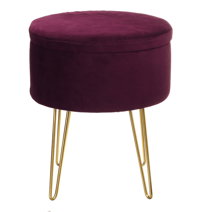 Velvet Storage Footstool Sofa Ottoman Footrest Makeup Dressing Table Stool Storage Box Bench Seat Chair Home Office Furniture