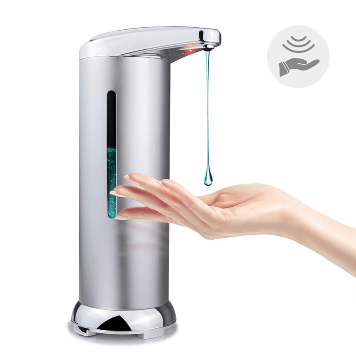 SD01 Automatic Soap Dispenser Touchless Activated Infrared Motion Sensor Stainless Steel Liquid Hands-Free Soap Pump with Waterproof Base