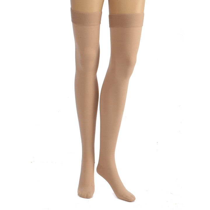 Skin Color anti Skid Compression Thigh Stocking Prevent Varicose Vein Socks Pain Relief Close Toe