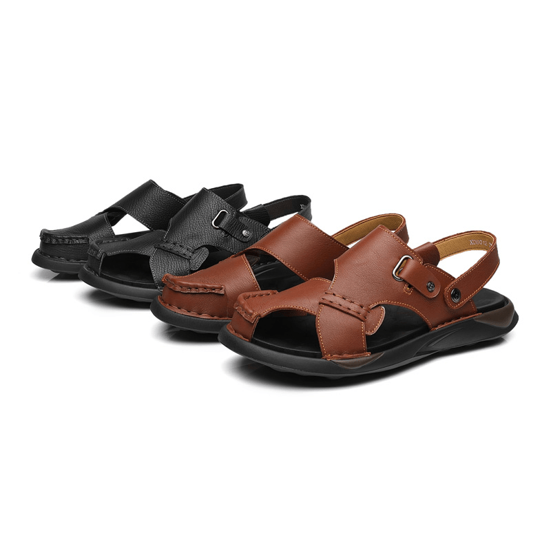 Men Microfiber Soft Sole Non Slip Lightweight Closed Toe Casual Beach Sandals