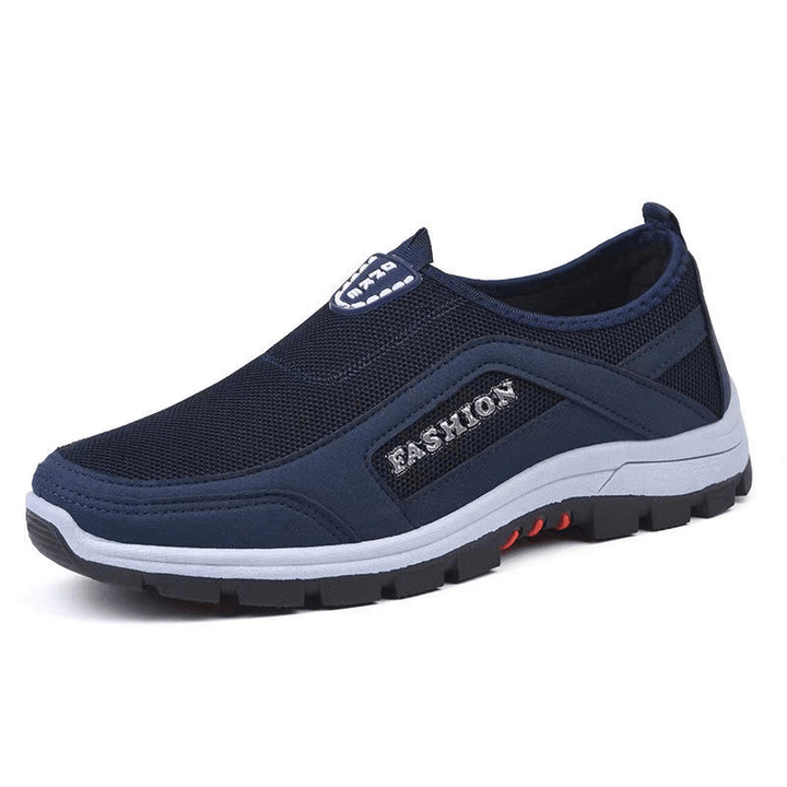 Men Breathable Soft Sole Non Slip Comfy Slip on Old Peking Style Casual Walking Shoes