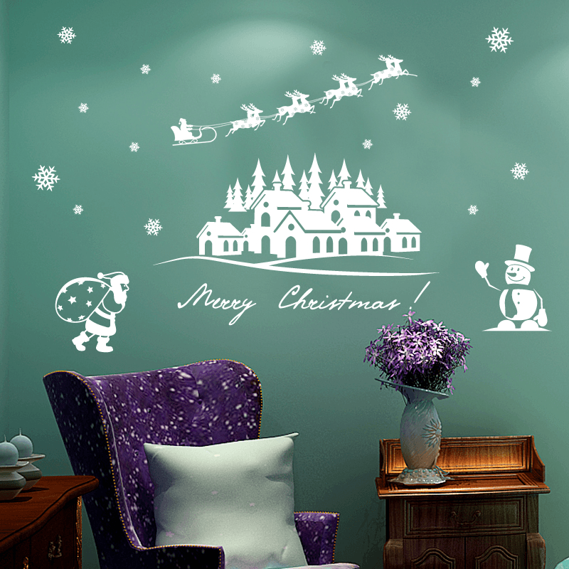 Miico SK6029 Christmas Sticker Cartoon Wall Stickes for Living Room Decoration Christmas Party