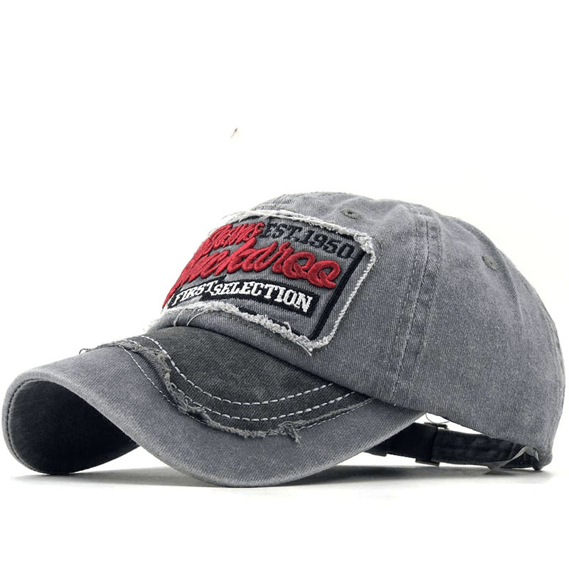 Coated Embroidery Fashion Outdoor Fishing Distressed Shading Hat