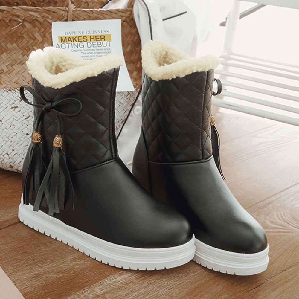 Warm Flat Platform Slip on Causal Soft Ankle Snow Boots