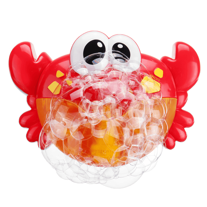 Adorable Crab Bubble Machine Music Bubble Maker Bath Baby Bath Shower Fun Red Plastic Toys