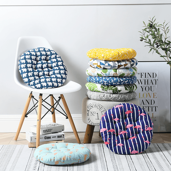 Nordic Print round Cotton Chair Cushion Soft Pad Dining Home Office Patio Garden