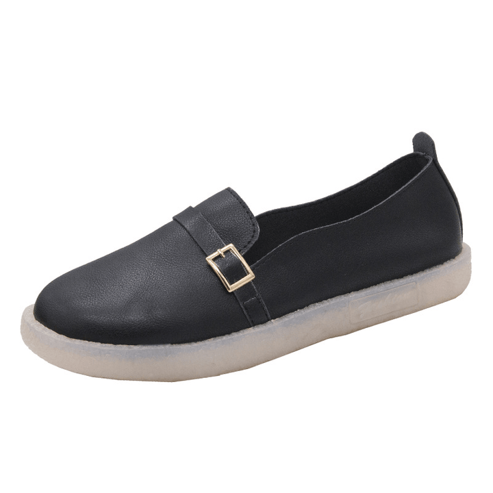 Women Lightweight Buckle Solid Color Soft Slip on Casual Comfy Flats