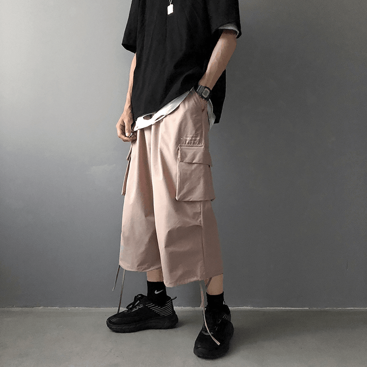 Cropped Pants Men'S Summer Thin Overalls Korean Version