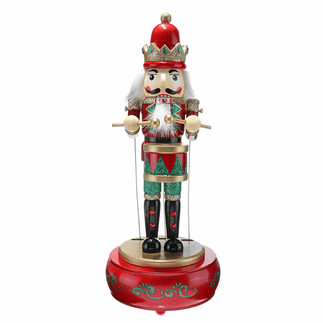 32CM Wooden Guard Nutcracker Soldier Toy Music Box Christmas Decorations Xmas Gift - MRSLM