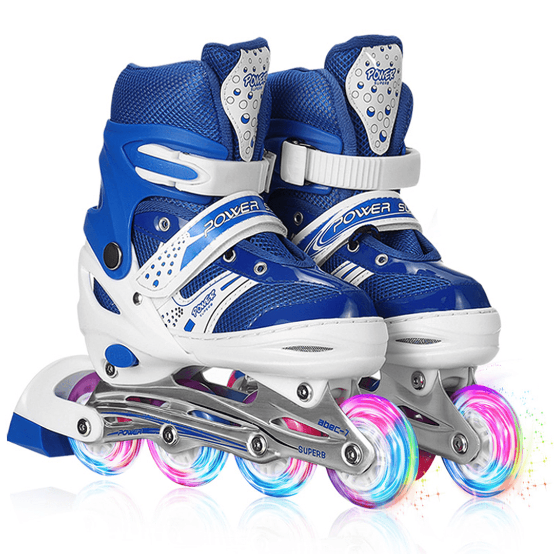 Kids Skates Children Roller Skates Flash PU Full Flash Adjustable Adult Children Roller Skates Gifts