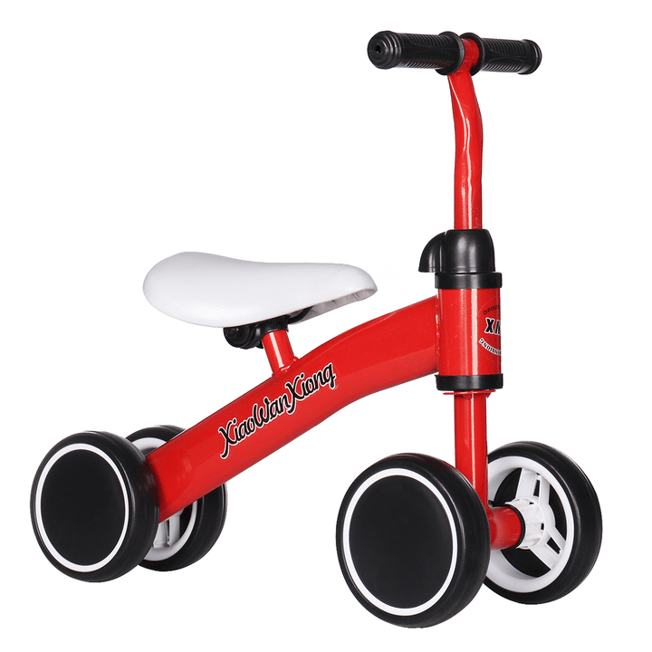 12 Inch 4 Wheels Kids No Pedal Balance Bikes for Aged 1-3 Toddler Children Bicycle with Non-Pneumatic EVA Tires Blance Training - MRSLM