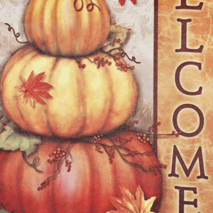 30X45Cm Halloween Polyester Pumpkin Leaves Welcome Flag Garden Holiday Decoration