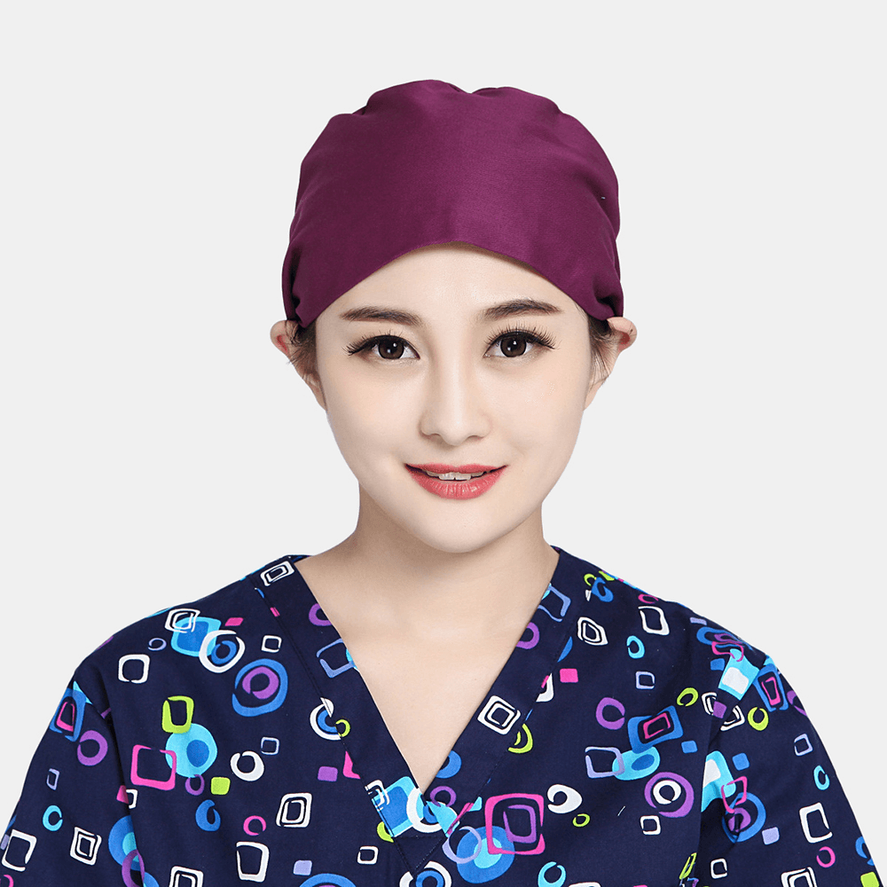 Surgical Cap Beauty Strap Solid Color Beautician Hat Scrub Caps