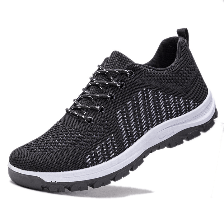 Men Breathable Fly Weave Soft Bottom Non Slip Comfy Sports Casual Running Shoes