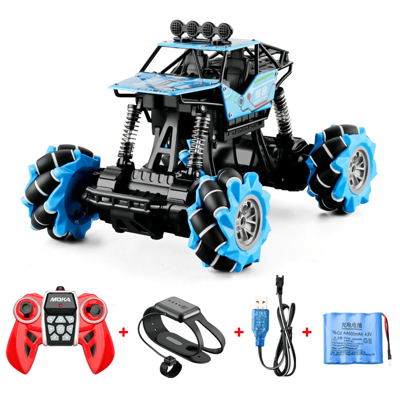 Alloy Remote Control Deformation Car Mecanum Wheel Gesture Induction Twisting Car Charging Boy Toy Off-Road Vehicle