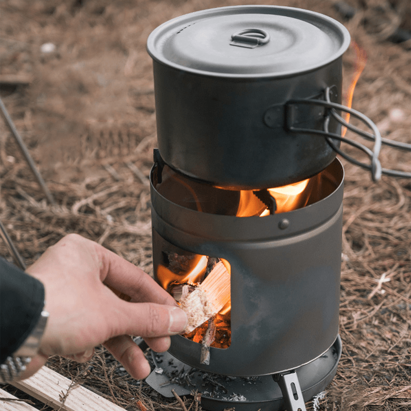 Naturehike Mini Titanium Wood Stove Portable Outdoor Camping Small Firewood Stove