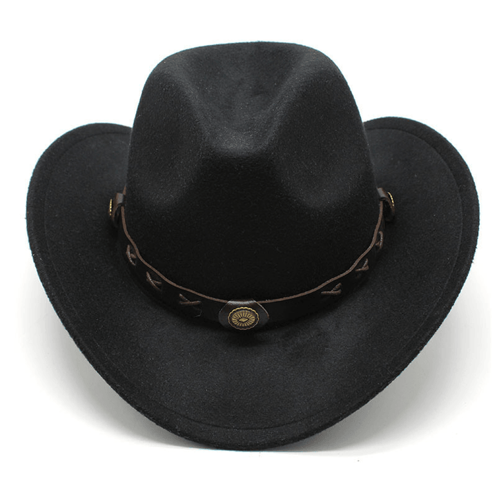 European and American Style Western Cowboy Hat Cross-Border Autumn and Winter Woolen Jazz Hat